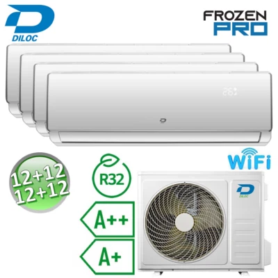 DILOC NAICON Quad-Split-Klimaanlage 12+12+12+12 Btu R32 A++/A+ Diloc Frozen PRO - Integrierte