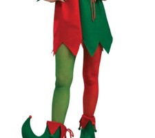 Elf Tights Stockings Adult Red and Green Christmas Rubies