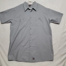 Red Kap Men's Shirt Size 2XL XXL Gray  2 Pocket Durable Industrial Uniform