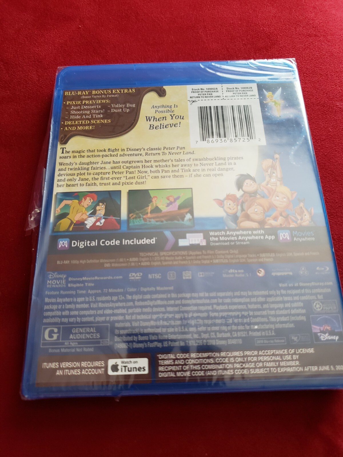 Peter Pan Return To Neverland Blu Ray Dvd Digital M10 For Sale Online Ebay
