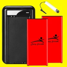 Lithium 2x 6820mAh Battery Charger Stylus for Samsung Galaxy S5 SM-G900A Cricket