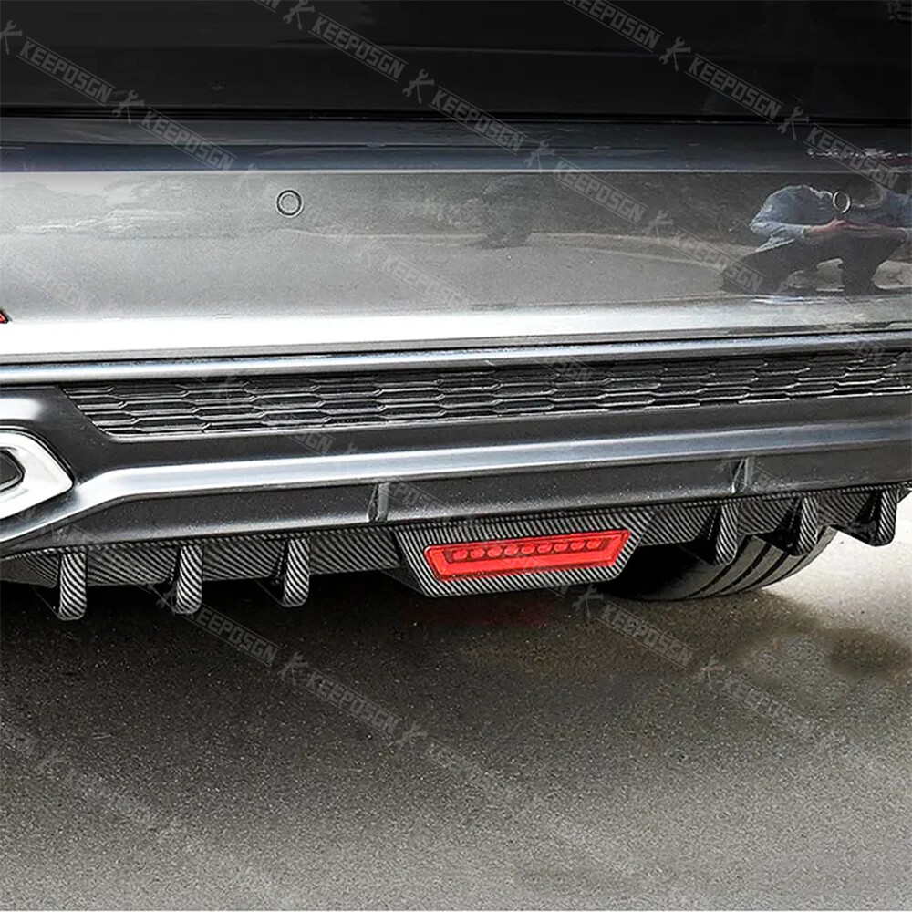 For Acura TL 2004-2008 Carbon Fiber Rear Bumper Diffuser Lip w/LED