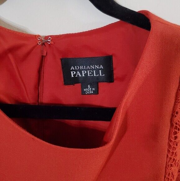 Adrienna Papell Orange  Burnt Sheath Dress with L… - image 8