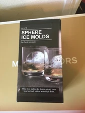 Set of 2 Sphere Ice Ball Maker Molds Gray Cocktail Whiskey BPA free