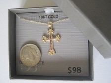 Solid 10k Yellow Gold Saint Michael Celtic Cross Pendant - "Pray For Us" Inscription, 1.6 Inches - View #8