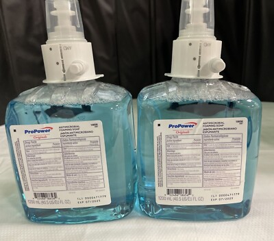  Pro Power 18656-1687 Antimicrobial Foaming Soap 1200 ML Lot of 2 EXP 07/2025