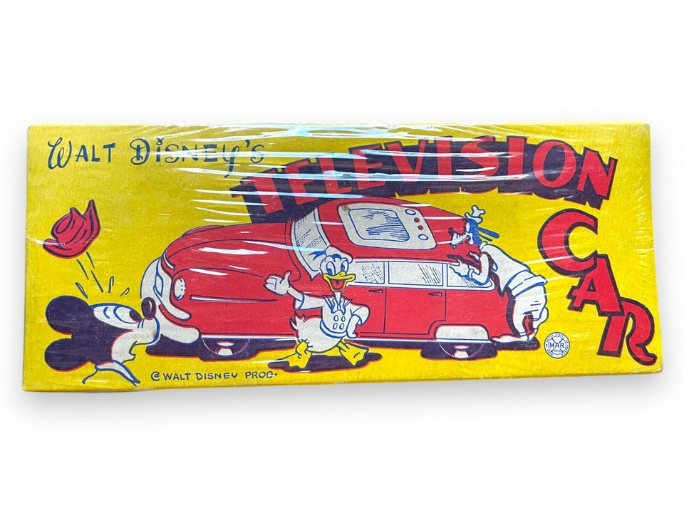 Louis Marx Disney Television Car Original Box Litho Tin Friction Toy