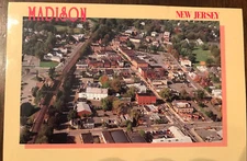 Madison, New Jersey, Aerial View Showing Main Street-Route 24, Stores, Unused