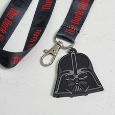 Star Wars Darth Vader Lanyard w/Darth Rubber Charm The Dark Side in Red NWOT