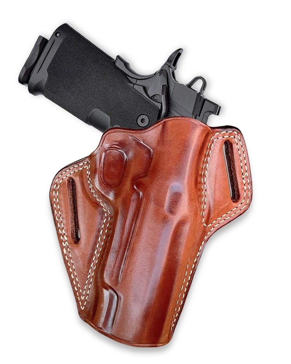 Leather OWB Pancake Holster For Springfield 1911 DS Prodigy 9mm 5