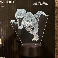 LED 3D Illusion Light T Rex Dinosaur Childs Night Light Bedroom Night Light