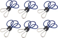 6 Pcs 36" inch Tie Strap Bungee Cord Blue with Carabiners Hooks Bungee-O Net NEW