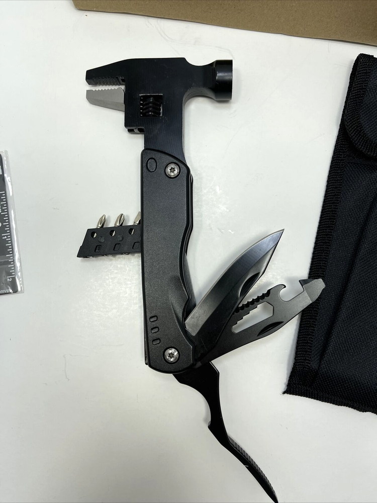 13-in-1 Multi-Tool with Mini Hammer for Compact Versatility