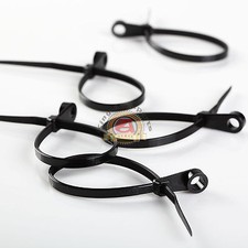 100 PACK 6 INCH MOUNTING HOLE ZIP TIES NYLON BLACK NAIL SCREW WIRE CABLE 40LB