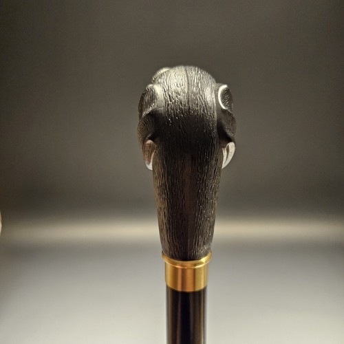 36" Antique Style Black Lab Dog Head Walking Stick Cane - Picture 9 of 17