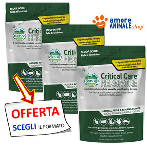 OXBOW Herbivore Critical Care →  Banana e Mela - 454 gr - Per Erbivori