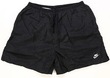 Rare Vintage NIKE Big Swoosh Spell Out Swimming Trunks 90s 2000s Black Tag SZ XL