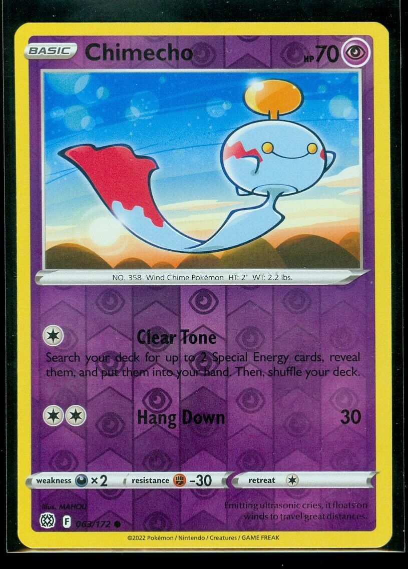 Pokemon - Chimecho - 063/172 - Reverse Holo - Brilliant Stars - NM/M