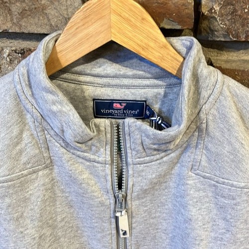 Vineyard Vines Shep Shirt Heather Grey Terrycloth Half Zip Pullover Citizens - Picture 2 of 8