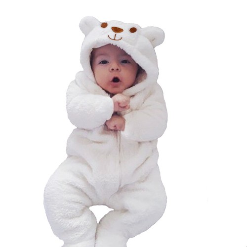 Newborn Baby Boy Girl Kids Cute Hooded Romper Jumpsuit Bodysuit Clothes Outfits - Picture 13 of 13