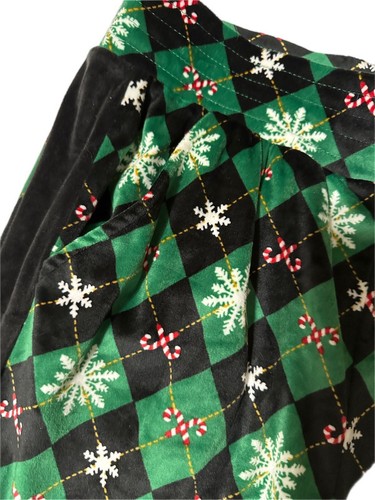 Christmas Snowflakes Candy Cane Checker Pattern Pants Holiday X-Mas Lounge Wear - Picture 6 of 7