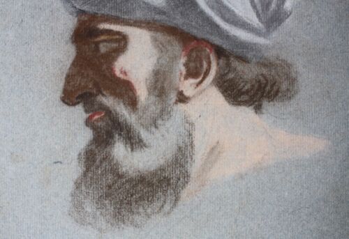 Studie eines bärtigen Mannes im Profil, Zeichnung, toskanische Schule 17./18. Jh - Bild 4 von 10