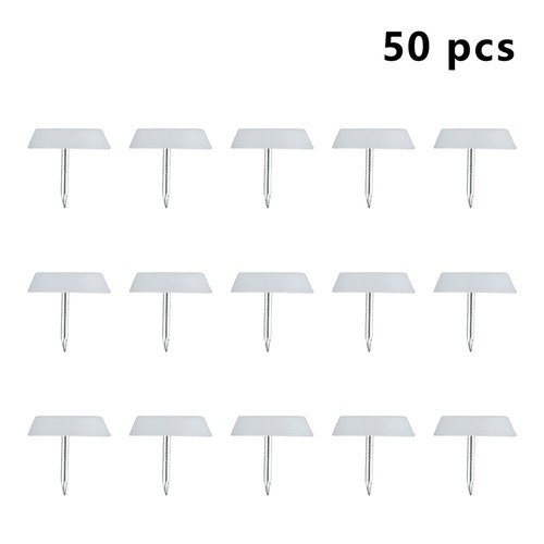 50Pcs Table Chair Furniture Feet Foot Leg Glide Nails Screws Protect Floor White - Picture 21 of 21