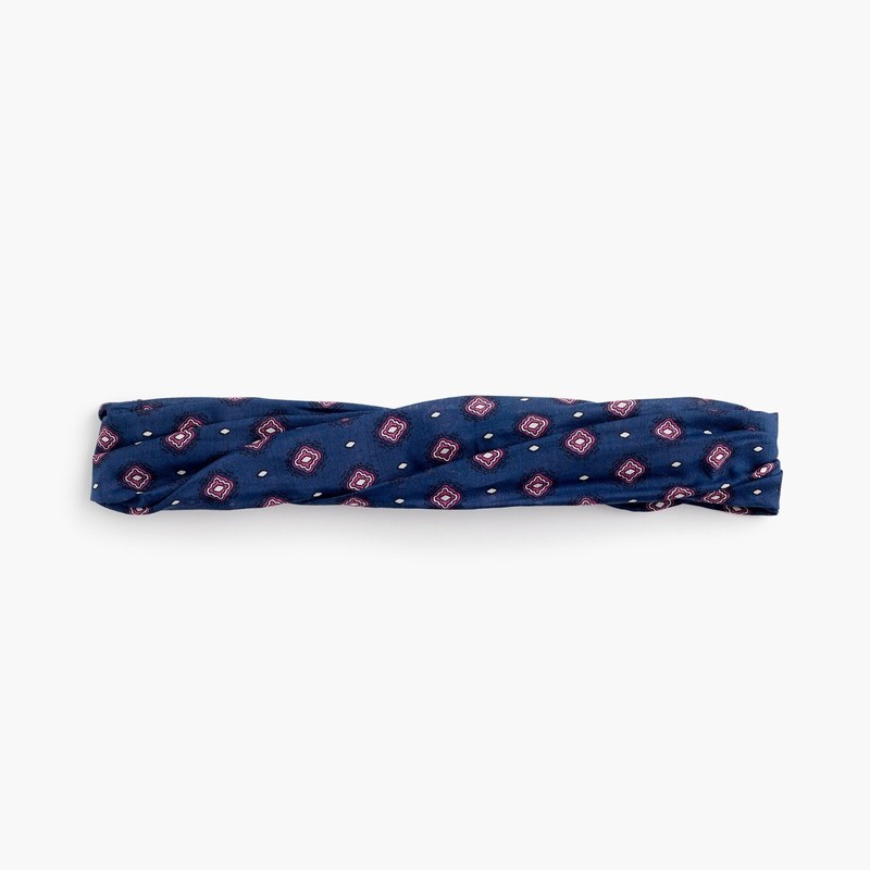 J.Crew Twist Headband in Cotton-Silk Foulard | Indigo | $25