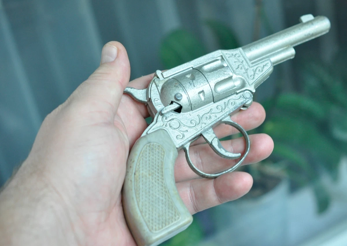Metal Toy Revolver Pistol Vintage Gun Soviet Cowboy Western Style