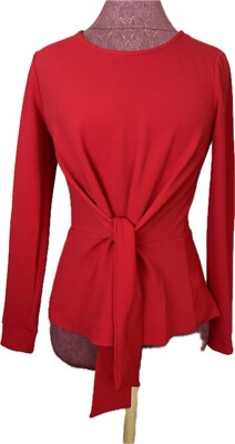 Bar III Women's Blouse Red Long Sleeve Top Size S Retail $49
