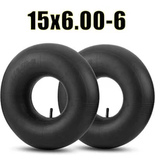 Pair of 15x6.00-6 Lawn Mower Tire Inner Tubes 15X6-6, 15X6x6, 15/6x6 TR13 Valve