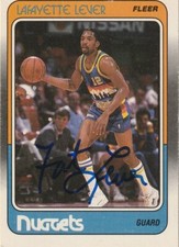 LAFAYETTE FAT LEVER  DENVER NUGGETS  SIGNED 1988 FLEER CARD #35
