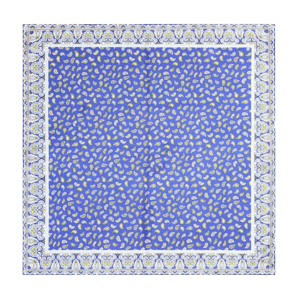 man’s 100%Silk pocket square Light blue Paisley 53cm 21" Hand rolled China Made - Image 2 of 4