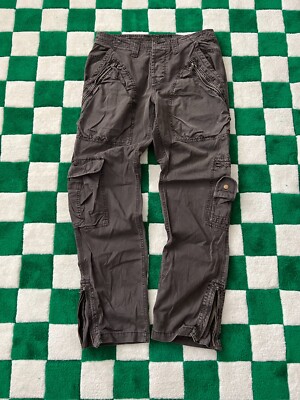 Fishbone Cargo Pants Avant Garde Y2k Mens Pants Sz 32/M