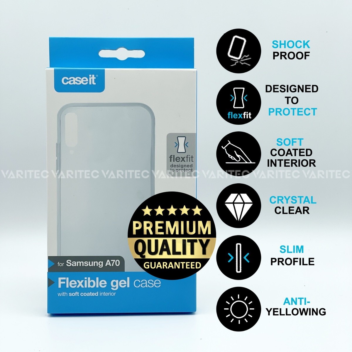 CASEIT A70 Gel Silicone Clear Case Back Cover Shockproof for