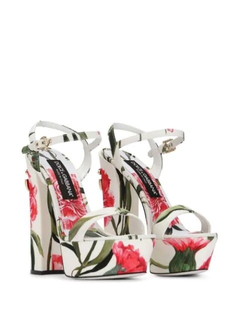 women Dolce & Gabbana floral-print platform sandals Size 38  display picture 1