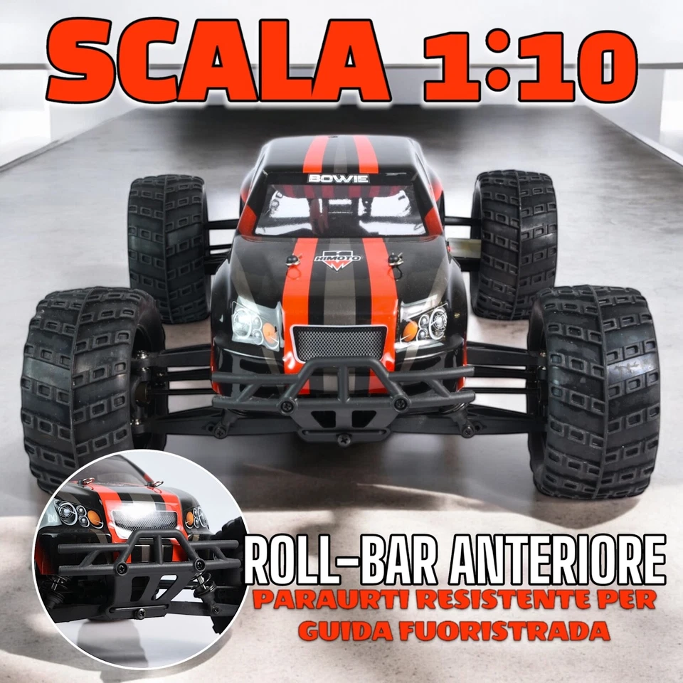 MACCHINA RADIOCOMANDATA OFF-ROAD MONSTER TRUCK ELETTRICO 1:10 FUORISTRADA PRONTA - Immagine 4 di 4
