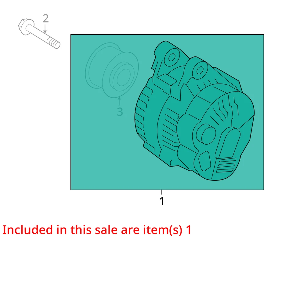 Alternator Fits 14-16 SPORTAGE 1582713 - Image 3 of 4