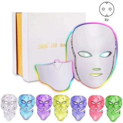 LED Face Mask 7 Colors Anti-Acne Wrinkle Stains Professional Phototherapy SPA