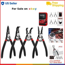 4PCS Snap Ring Pliers Set Alloy Steel Heavy Duty Circlip Pliers for Automotive