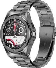 Elegant Space Grey Stainless Steel Band  Case for Google Pixel Watch 3 - 45mm