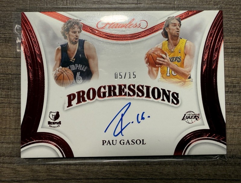 2024 Panini Flawless Pau Gasol Ruby Progressions Auto /15