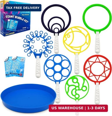 Bubble Wands for Kids - Giant Bubble Wand Set with Tray, Outdoor Toy for Kids, 1