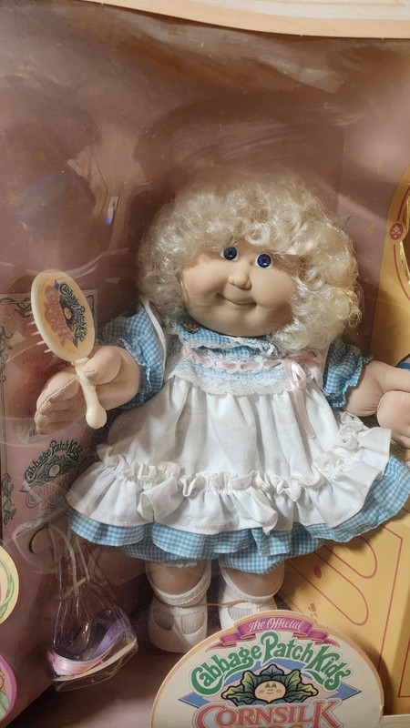 Cabbage Patch Kids Doll Cornsilk Kids Blonde Blue Eyes Vintage 1980s Baby Toy