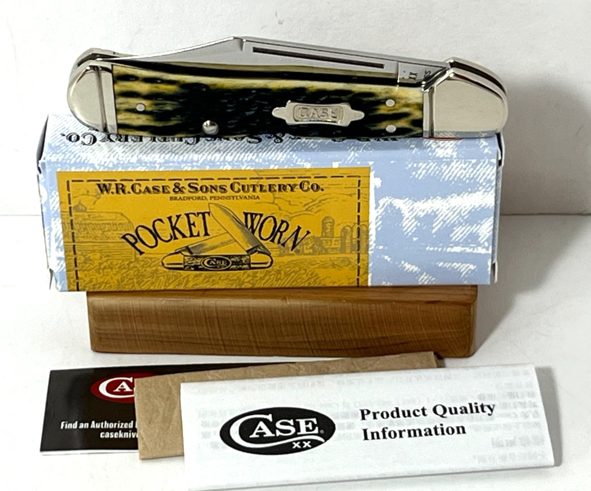 Case XX Pocket Worn CopperLock Knife 1 Blade Bone  #61549L SS Olive Green NEW
