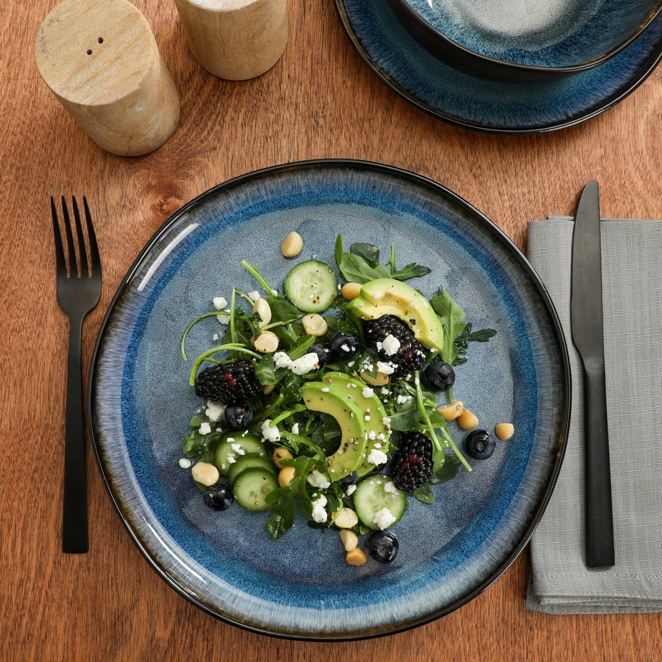 Nardini 12 Piece (Service for 4) Plates and Bowls Reactive Glaze Dishes Stone... - Image 4 of 4