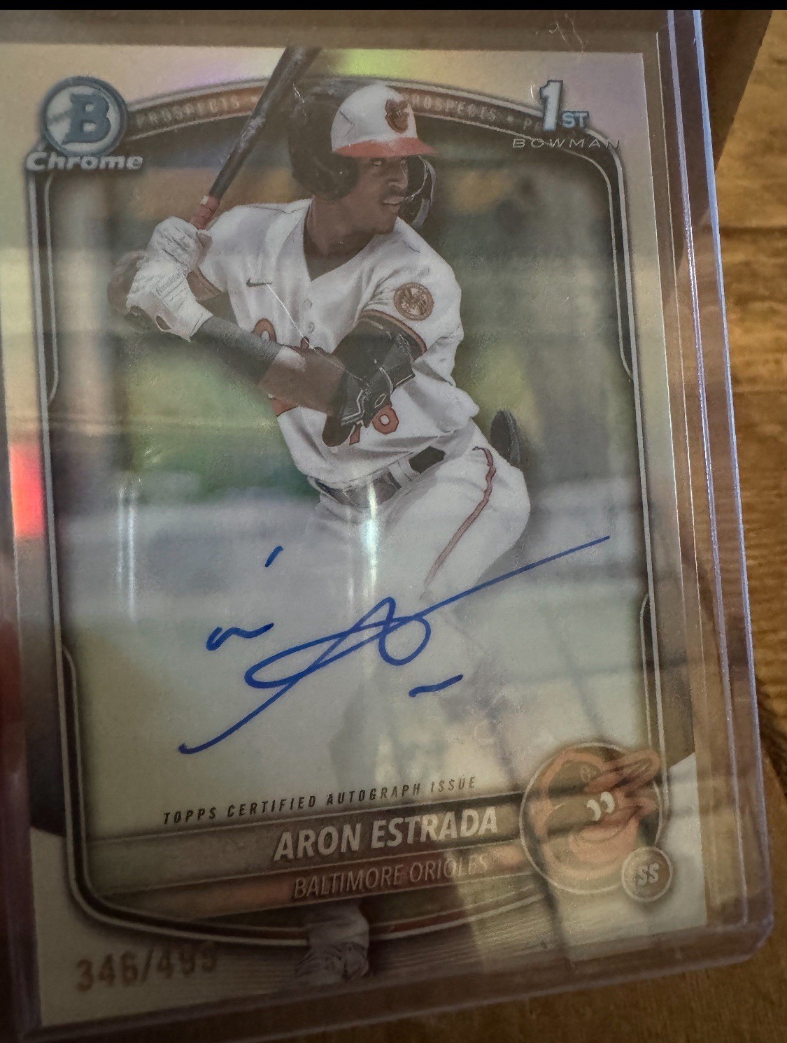 2025 Bowman Chrome Aron Estrada 1st Bowman Chrome Refractor Auto /499 Orioles SP