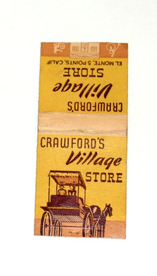 Vintage Crawford's Village Store Matchbook Cover El Monte California CA