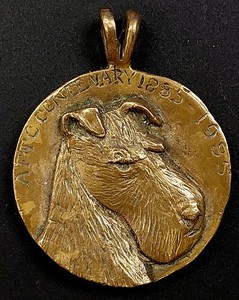1885-1985 AFTC Centenary pendant! Fox Terrier and Smooth Terrier! 16.1 g, 29 mm!