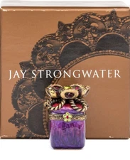 Jay Strongwater Mini Box Bow Square Trinket Swarovski Bejeweled Signed Retired